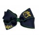 Dodge (Navy) / Forest Green Pico Stitch Bow - 7 Inch